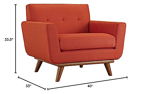 Modway Engage Mid-Century Modern Upholstered Fabric Sofa in Wheatgrass