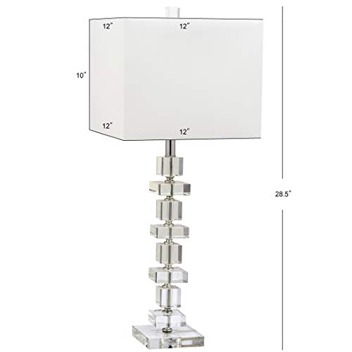 SAFAVIEH Lighting Collection Modern Deco 28-inch Bedroom Living Room Home Office Desk Nightstand Table Lamp Set of 2 (LED Bulbs Included)