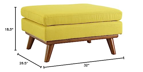 Modway Engage Mid-Century Modern Upholstered Fabric Sofa in Wheatgrass