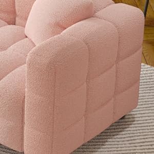 87.4" Modern 3 Seater Boucle Sofa Couch for Living Room, Mid Century Fluffy Couches with Solid Wood Frame and 6 Legs for Bedroom, Apartment, Weight Capacity 750 LBS (White)