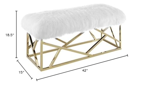 Modway intersperse Button-Tufted Contemporary Modern with Metallic Frame, Bench, Silver Gray