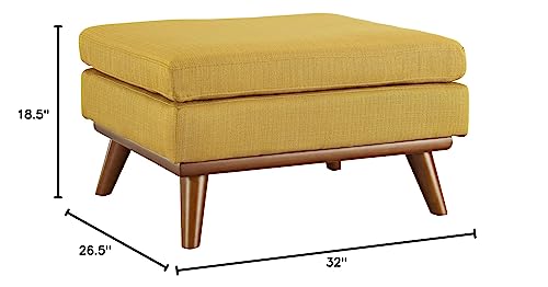 Modway Engage Mid-Century Modern Upholstered Fabric Sofa in Wheatgrass
