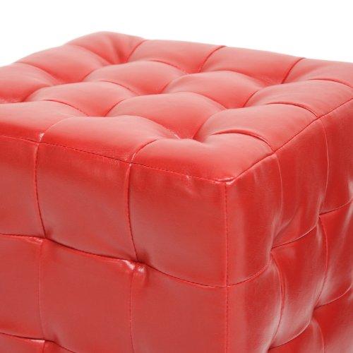 Baxton Studio Siskal Modern Cube Ottoman, White, Set of 2,