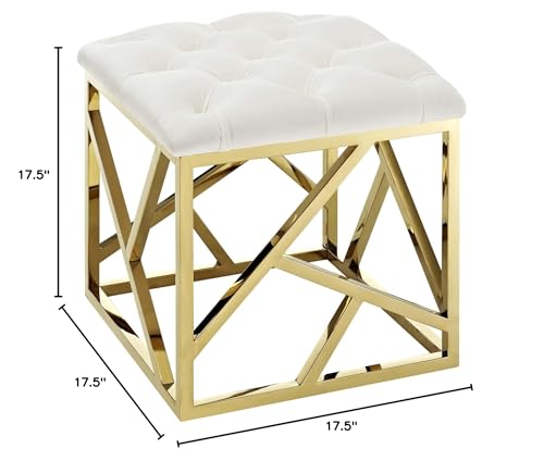 Modway intersperse Button-Tufted Contemporary Modern with Metallic Frame, Bench, Silver Gray