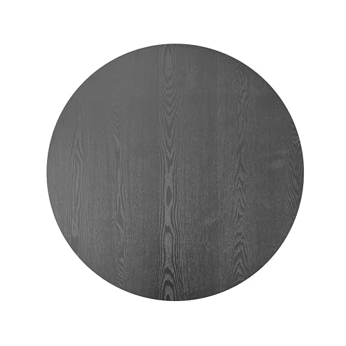 31.5" Round Drum Coffee Table with Storage, Handcraft Fluted Drum Coffee Table, Modern Wooden Circle Cocktail Tea Table Center Table with Sturdy Pedestal for Living Room Apartment (Walnut)
