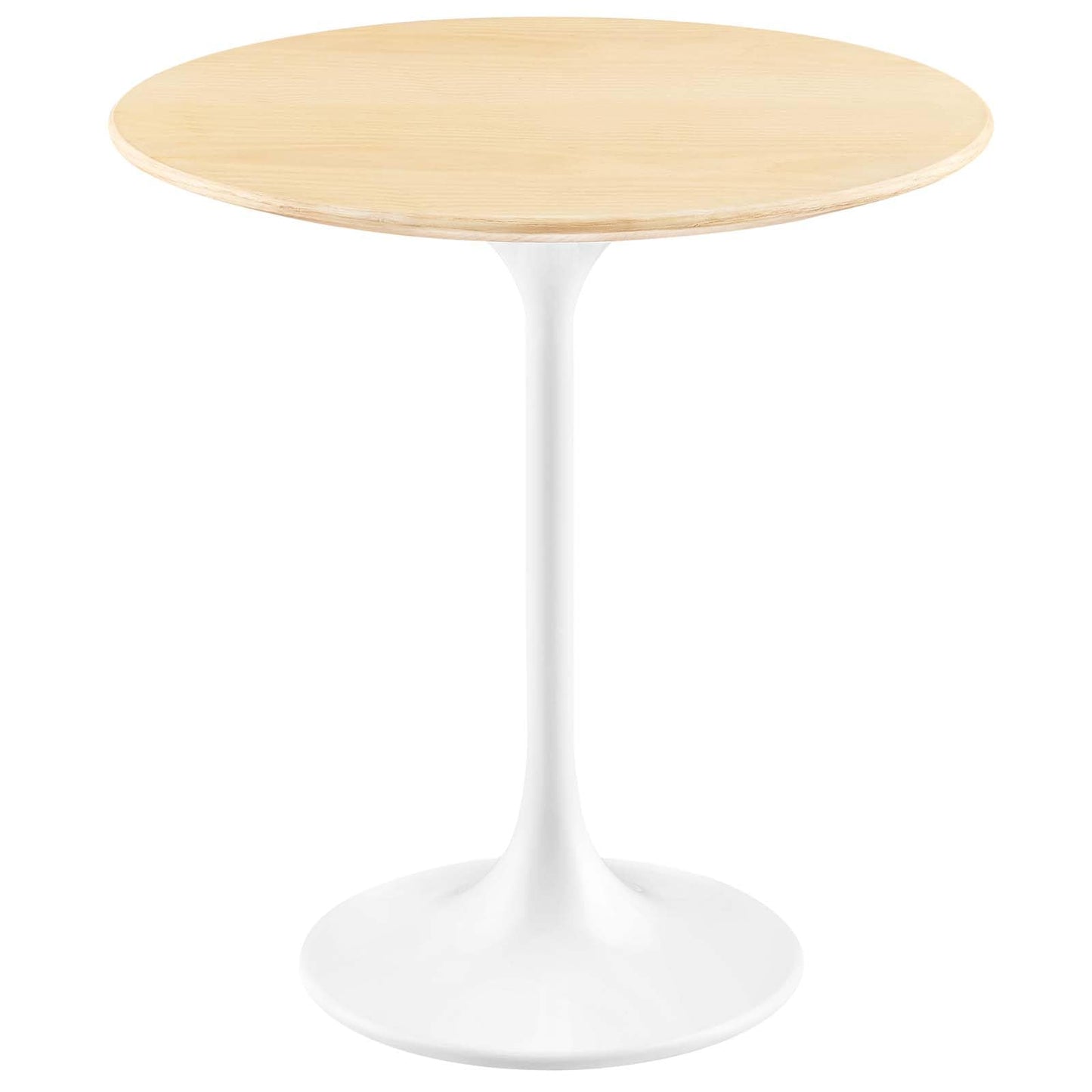 Modway Lippa Round 20" Wood Grain Mid-Century Modern Side Table, Black Cherry