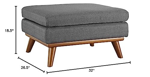 Modway Engage Mid-Century Modern Upholstered Fabric Sofa in Wheatgrass