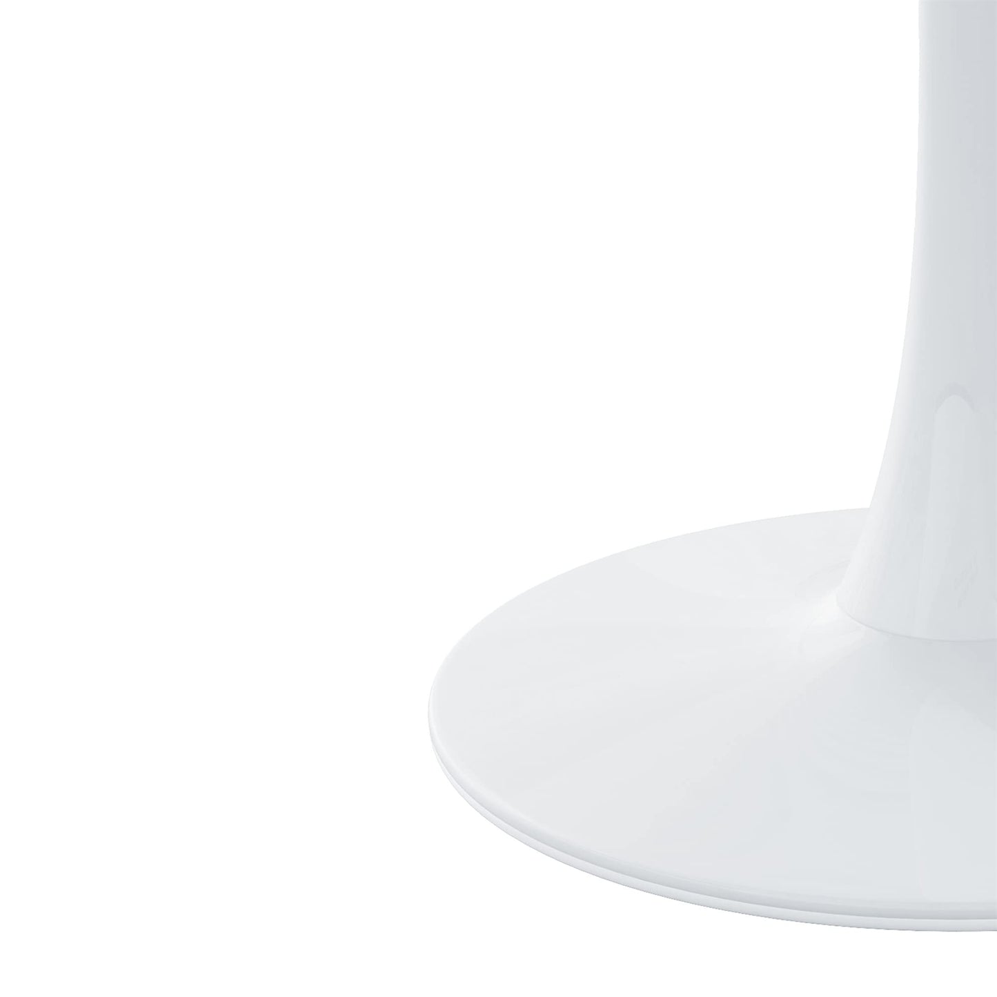 DKLGG 42" Modern Round Dining Table with MDF Top, Metal Base Pedestal Tulip Kitchen Table for 4-6 Person, Small Space Home, End Leisure Coffee Table, White