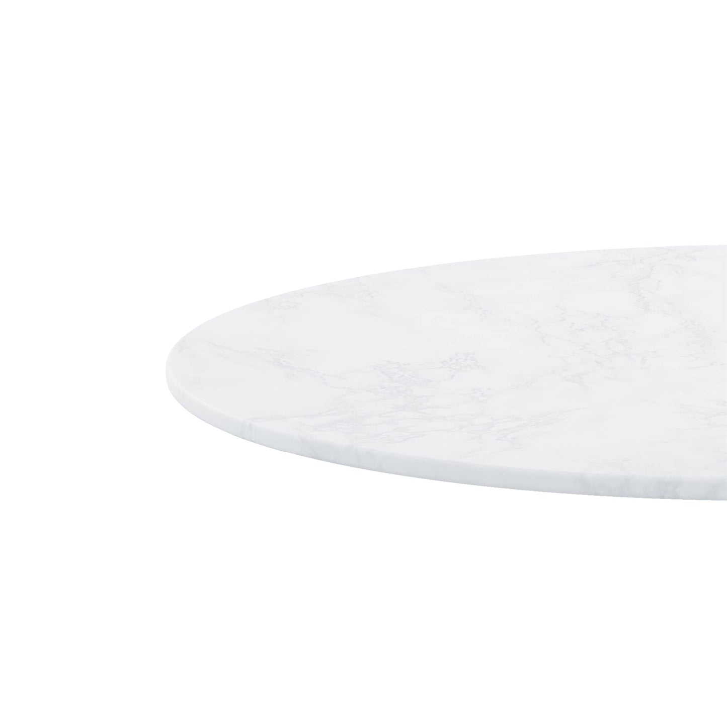 DKLGG 42" Modern Round Dining Table with MDF Top, Metal Base Pedestal Tulip Kitchen Table for 4-6 Person, Small Space Home, End Leisure Coffee Table, White