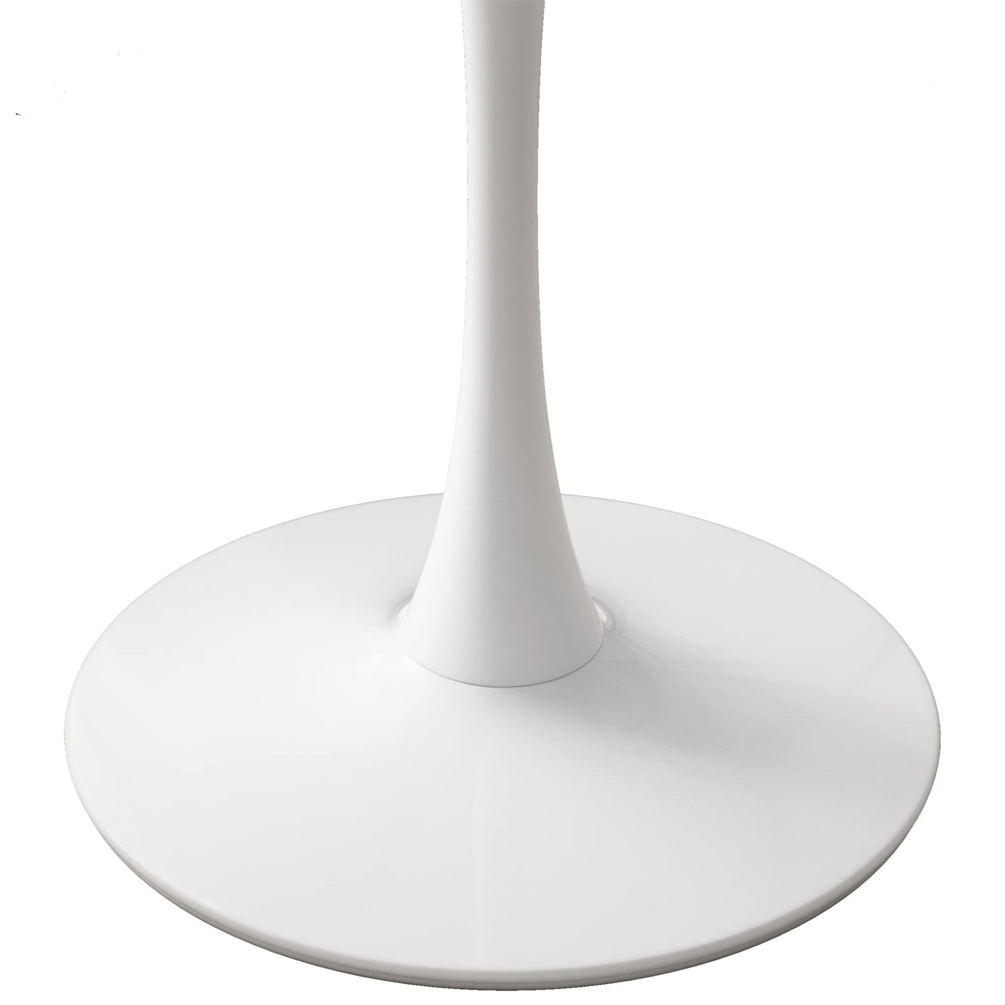 DKLGG 42" Modern Round Dining Table with MDF Top, Metal Base Pedestal Tulip Kitchen Table for 4-6 Person, Small Space Home, End Leisure Coffee Table, White