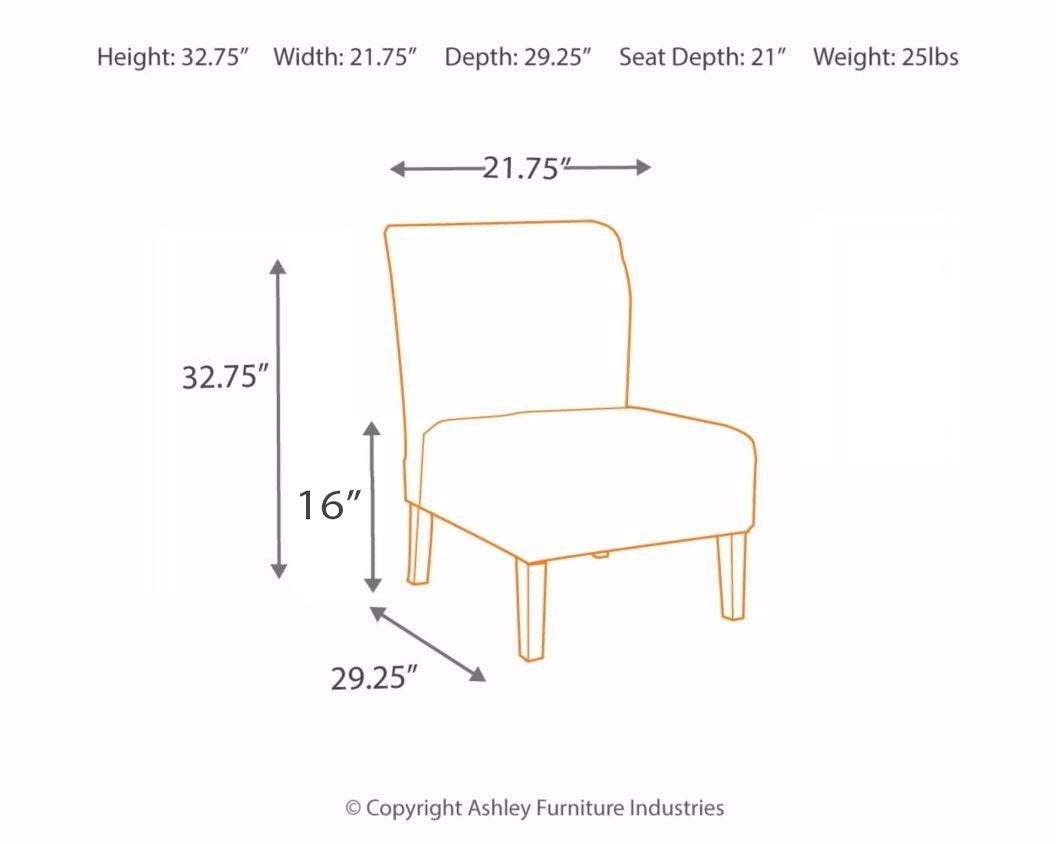 Signature Design by Ashley Triptis Floral Armless Accent Chair, White, Blue & Gray