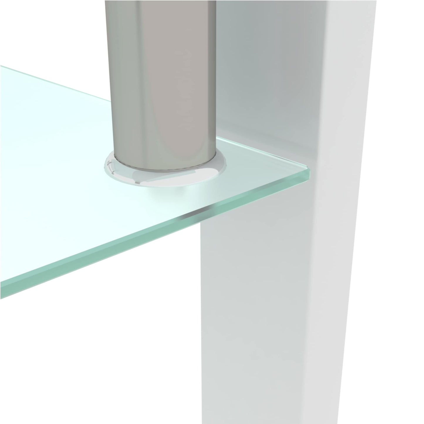 Meihua Tempered Glass Coffee Table for Living Room, Clear Center Table with 0.47 inch Tempered Glass, Transparent Modern Coffee Table