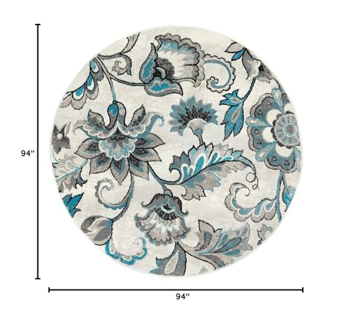 Home Dynamix Boho Odesa Area Rug 7'9"x10'2", Ikat Ivory/Blue