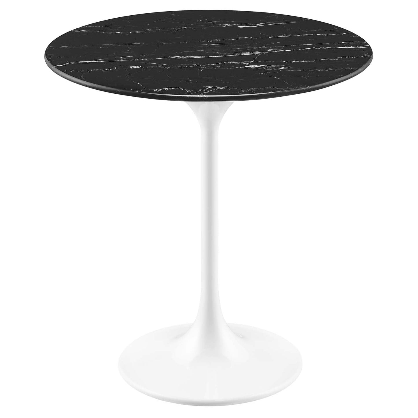 Modway Lippa Round 20" Wood Grain Mid-Century Modern Side Table, Black Cherry