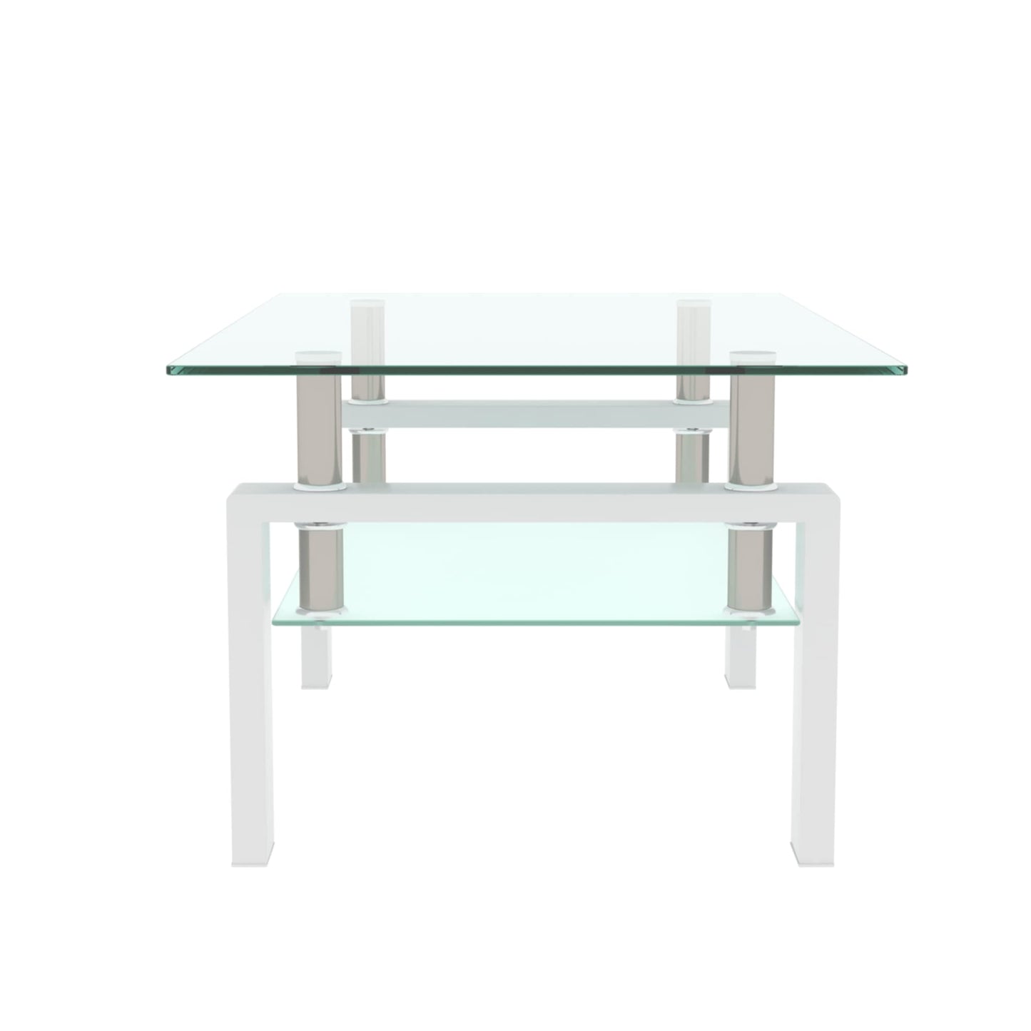 Meihua Tempered Glass Coffee Table for Living Room, Clear Center Table with 0.47 inch Tempered Glass, Transparent Modern Coffee Table