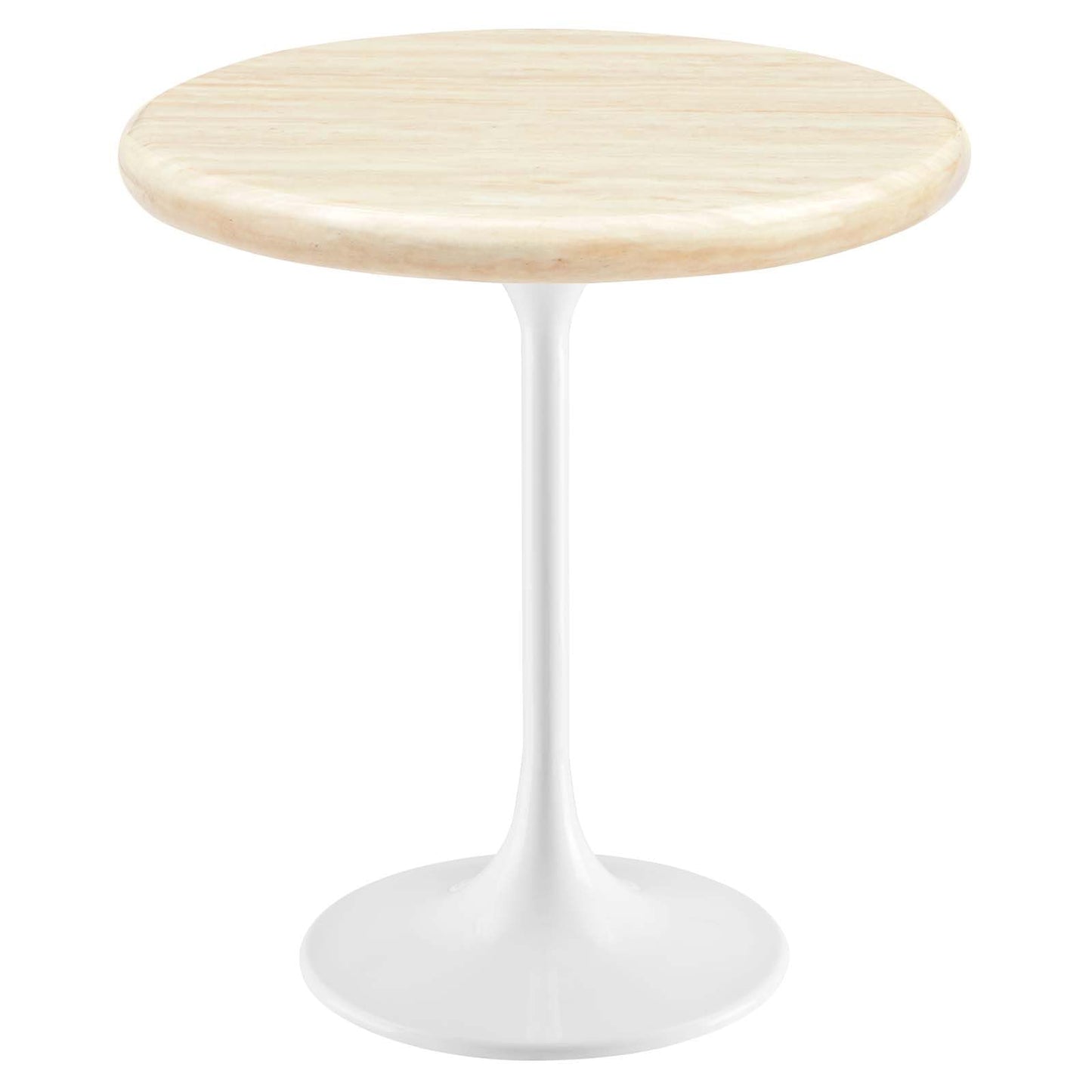 Modway Lippa Round 20" Wood Grain Mid-Century Modern Side Table, Black Cherry