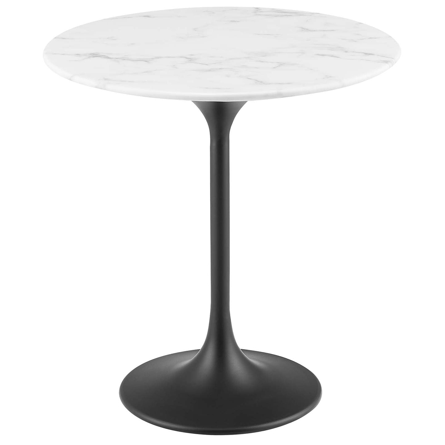 Modway Lippa Round 20" Wood Grain Mid-Century Modern Side Table, Black Cherry