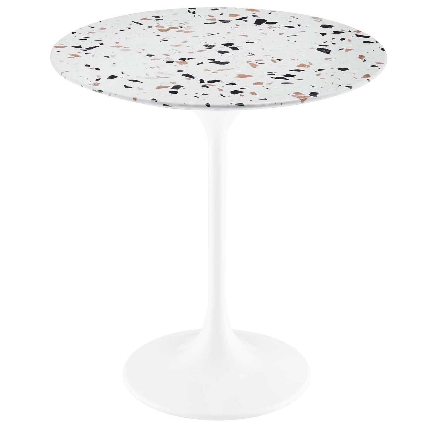 Modway Lippa Round 20" Wood Grain Mid-Century Modern Side Table, Black Cherry
