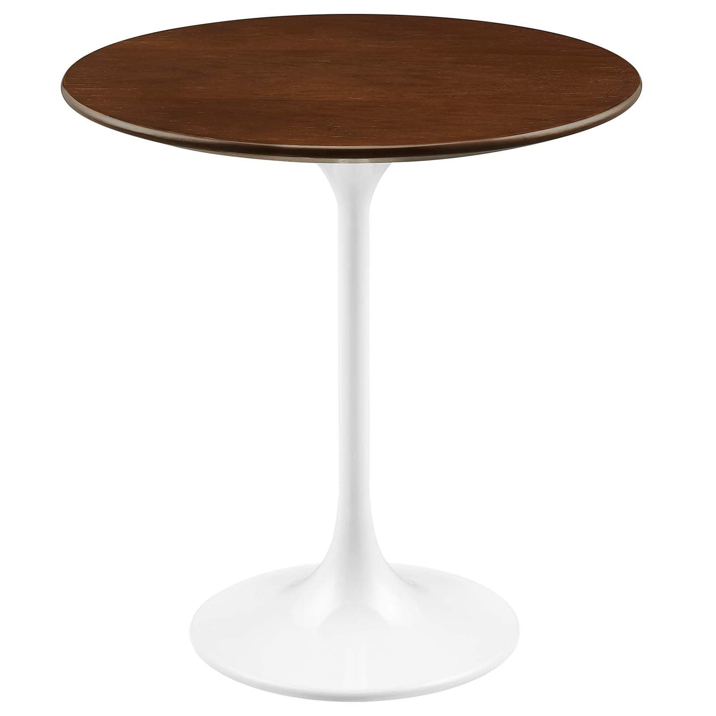 Modway Lippa Round 20" Wood Grain Mid-Century Modern Side Table, Black Cherry