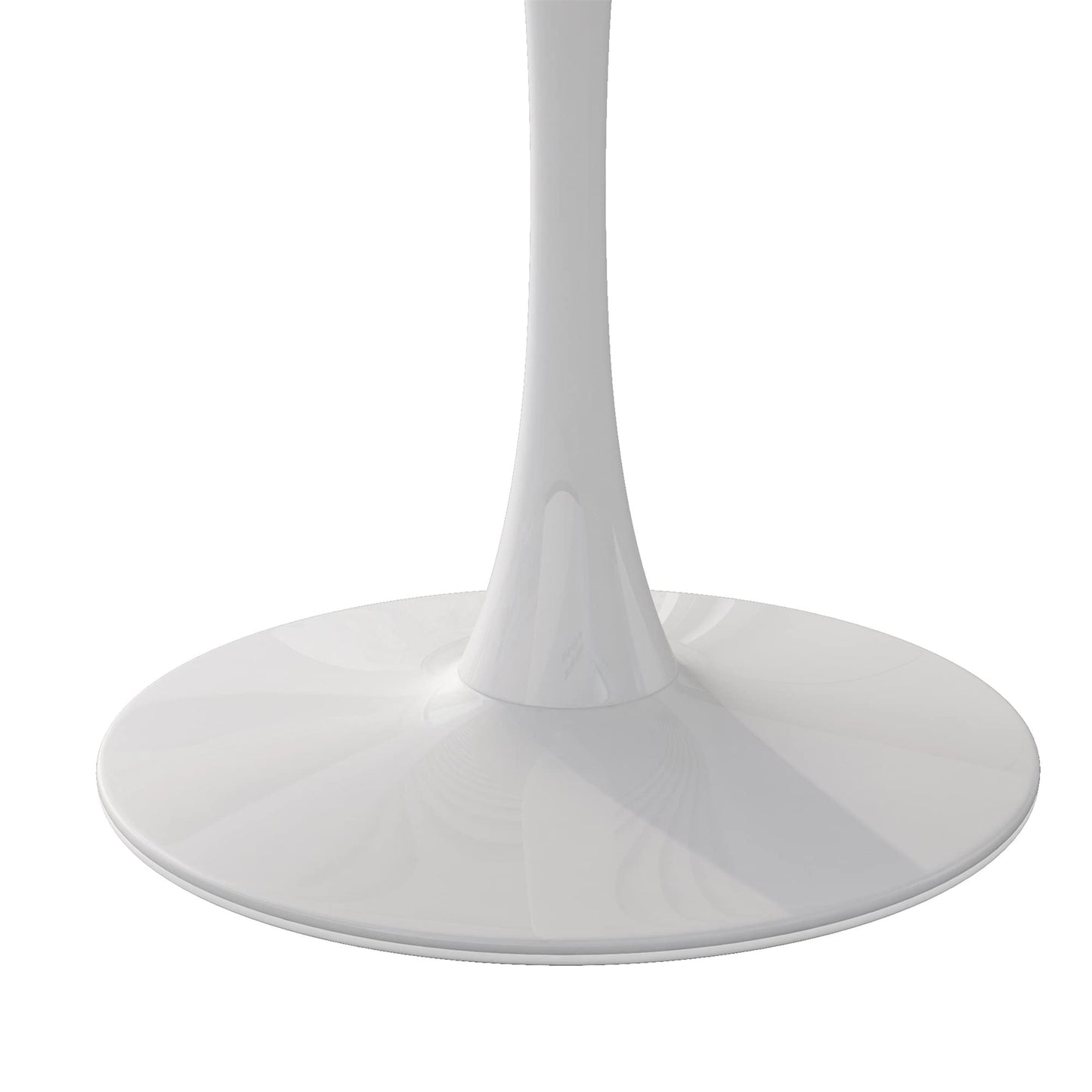 DKLGG 42" Modern Round Dining Table with MDF Top, Metal Base Pedestal Tulip Kitchen Table for 4-6 Person, Small Space Home, End Leisure Coffee Table, White