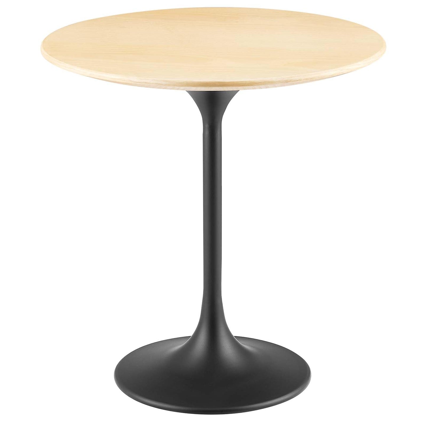Modway Lippa Round 20" Wood Grain Mid-Century Modern Side Table, Black Cherry