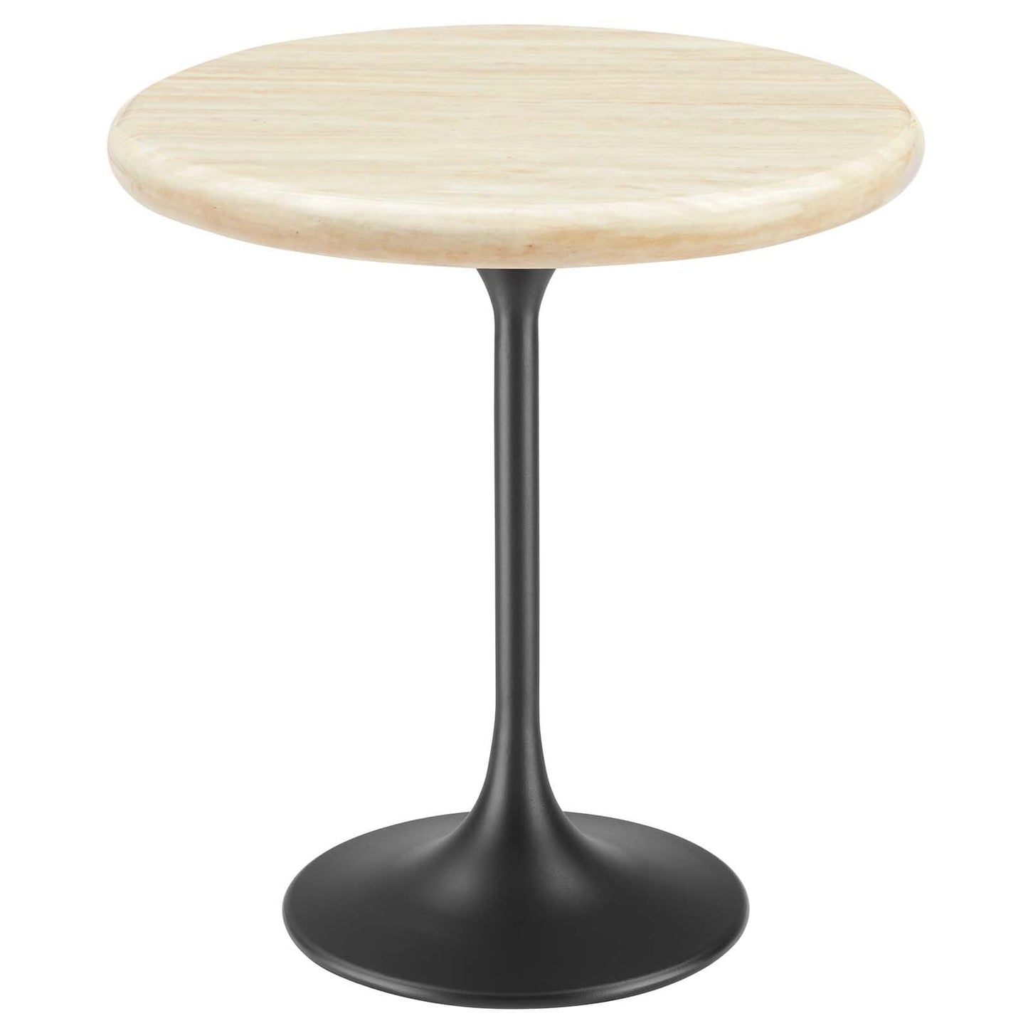 Modway Lippa Round 20" Wood Grain Mid-Century Modern Side Table, Black Cherry