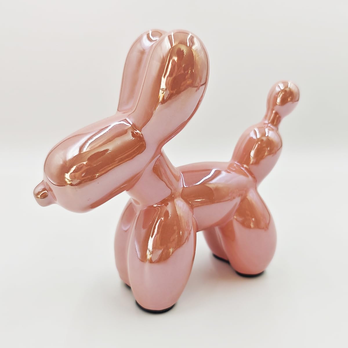 Electroplating Ceramics Balloon Dog Statue Crafts Living Room Desktop Decorations,Handmade Modern Small Ceramic Animal Statue Ornament Home Decor Accents (Dazzling, 5.1 Inch)