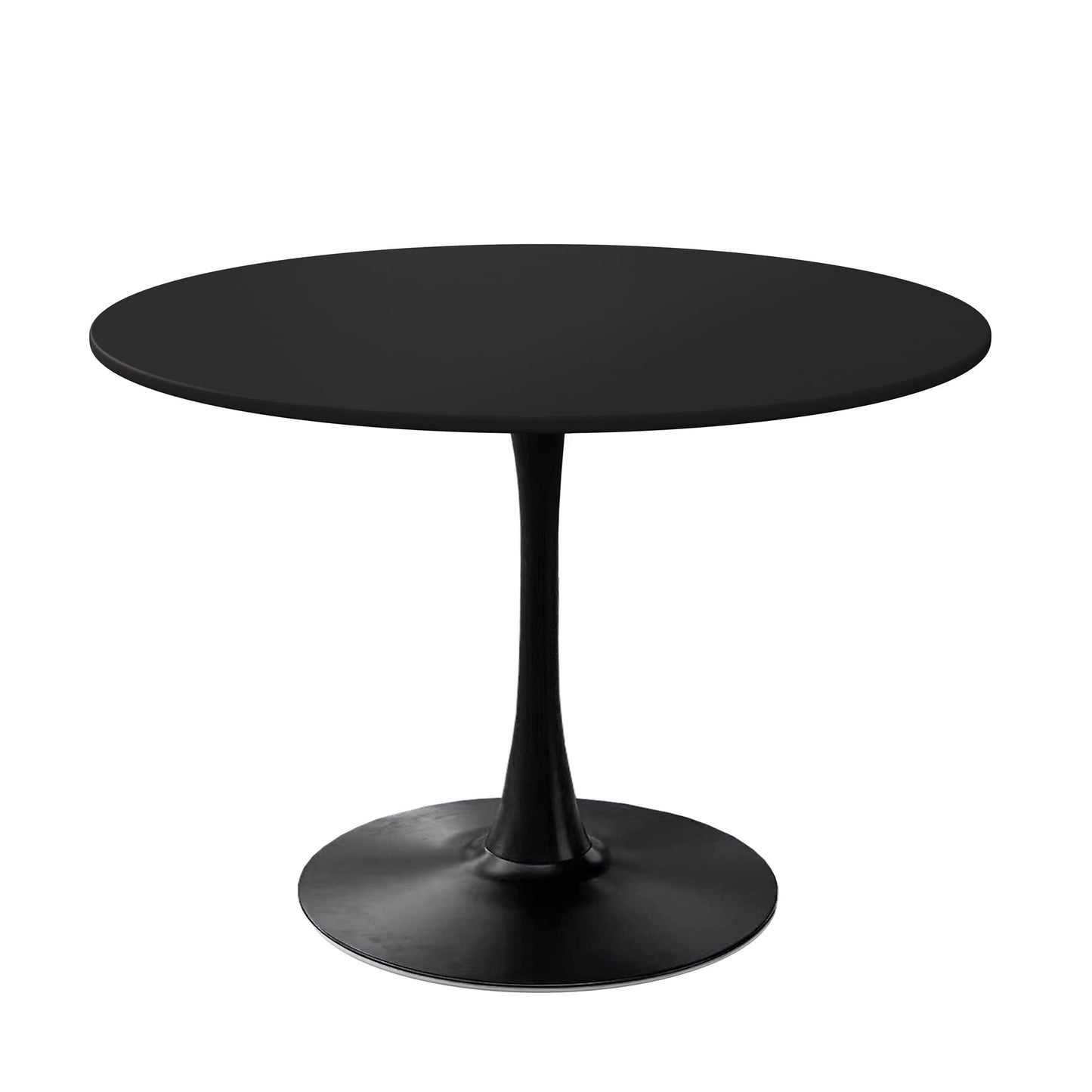 DKLGG 42" Modern Round Dining Table with MDF Top, Metal Base Pedestal Tulip Kitchen Table for 4-6 Person, Small Space Home, End Leisure Coffee Table, White