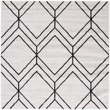 SAFAVIEH Adirondack Collection 6' Round Black/Ivory ADR241Z Modern Geometric Non-Shedding Dining Room Entryway Foyer Living Room Bedroom Area Rug