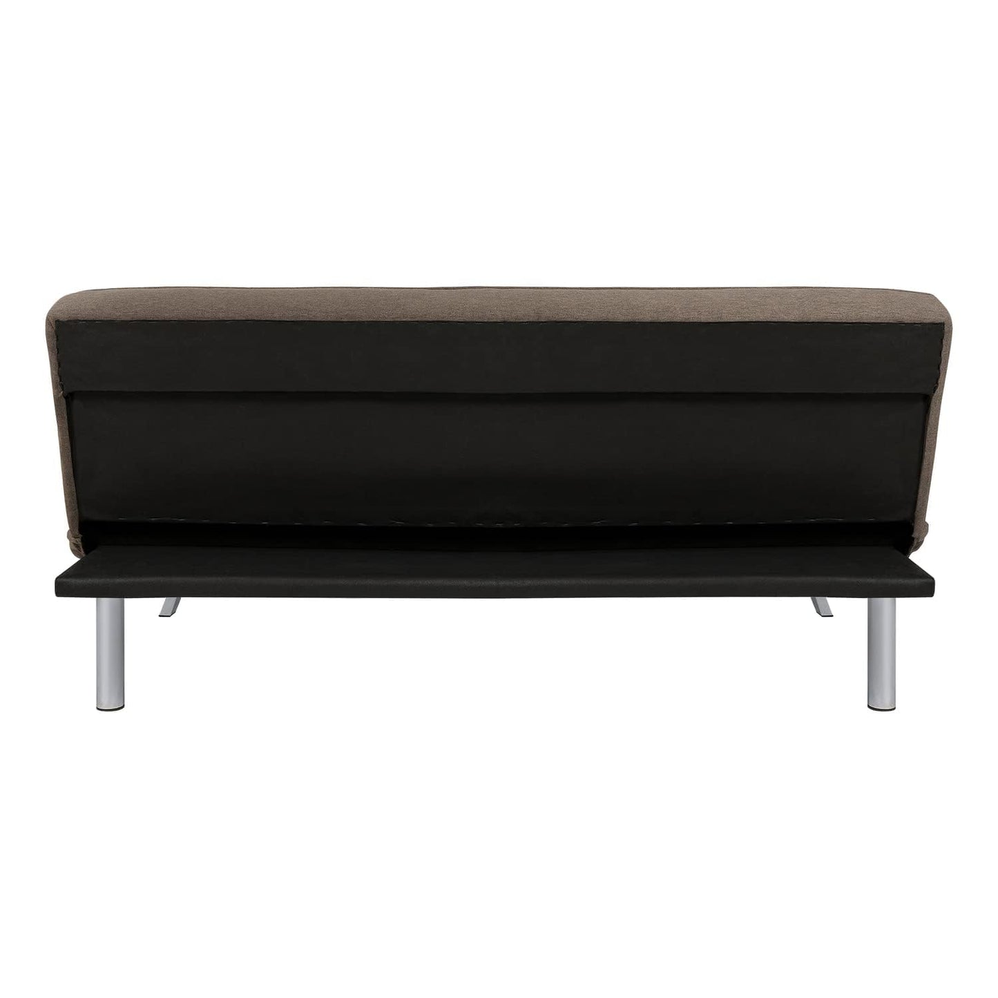 Naomi Home Madison Futon Sofa Bed, Tan Linen, 3-Position Convertible, Space-Saving, 66.14" W
