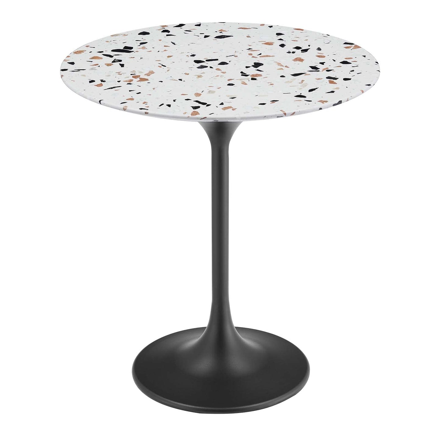 Modway Lippa Round 20" Wood Grain Mid-Century Modern Side Table, Black Cherry
