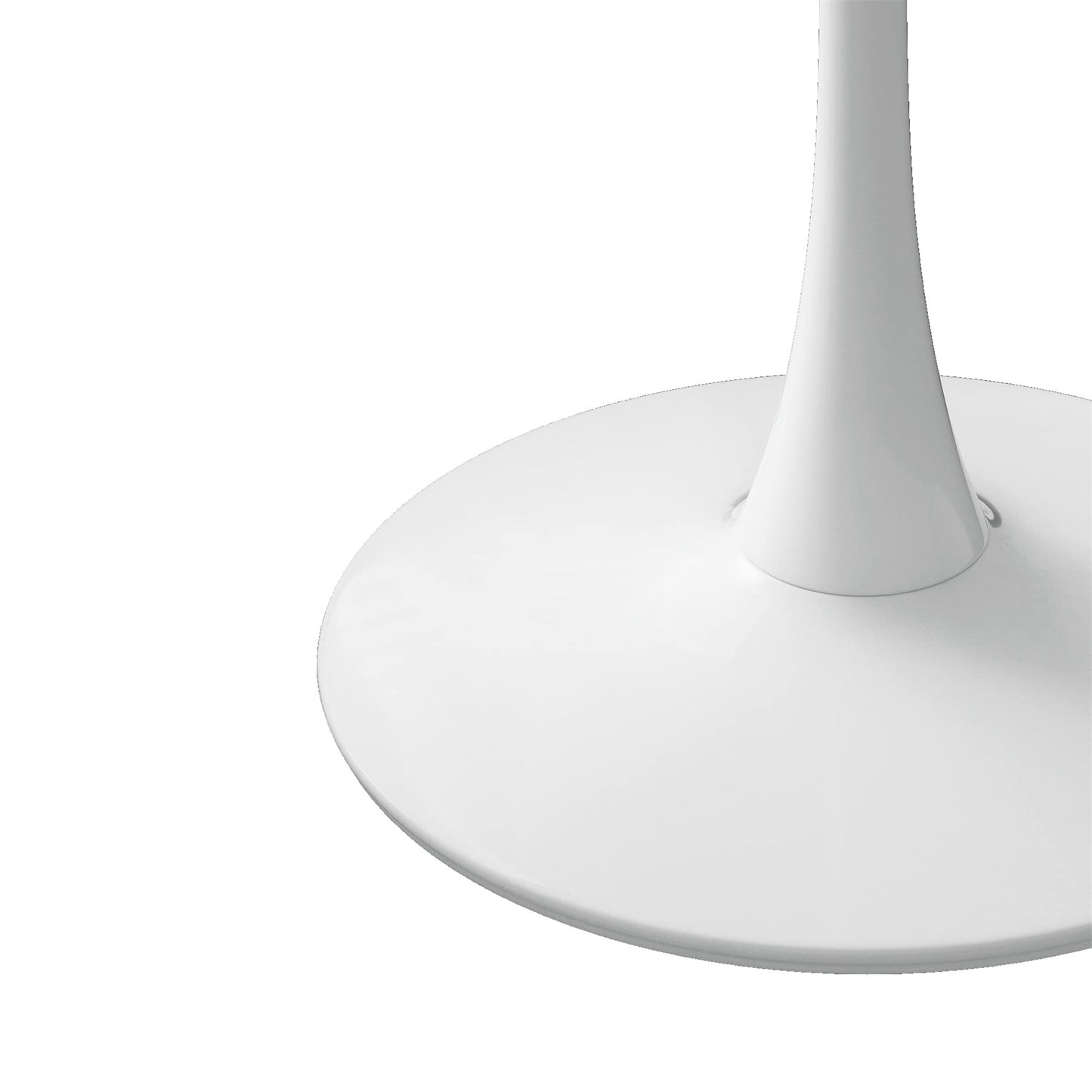 DKLGG 42" Modern Round Dining Table with MDF Top, Metal Base Pedestal Tulip Kitchen Table for 4-6 Person, Small Space Home, End Leisure Coffee Table, White