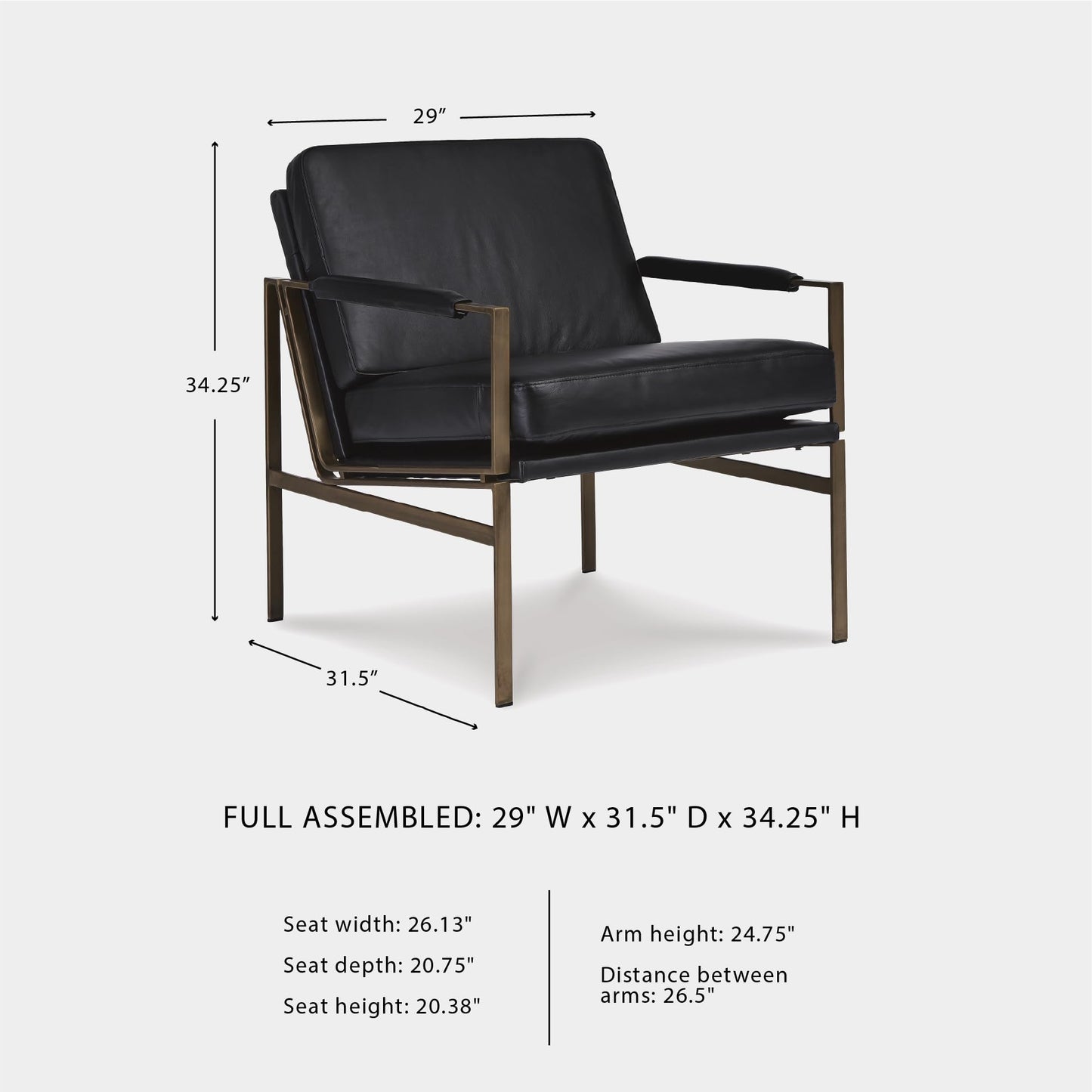 Signature Design by Ashley Puckman Mid-Century Modern Leather Accent Chair, Black