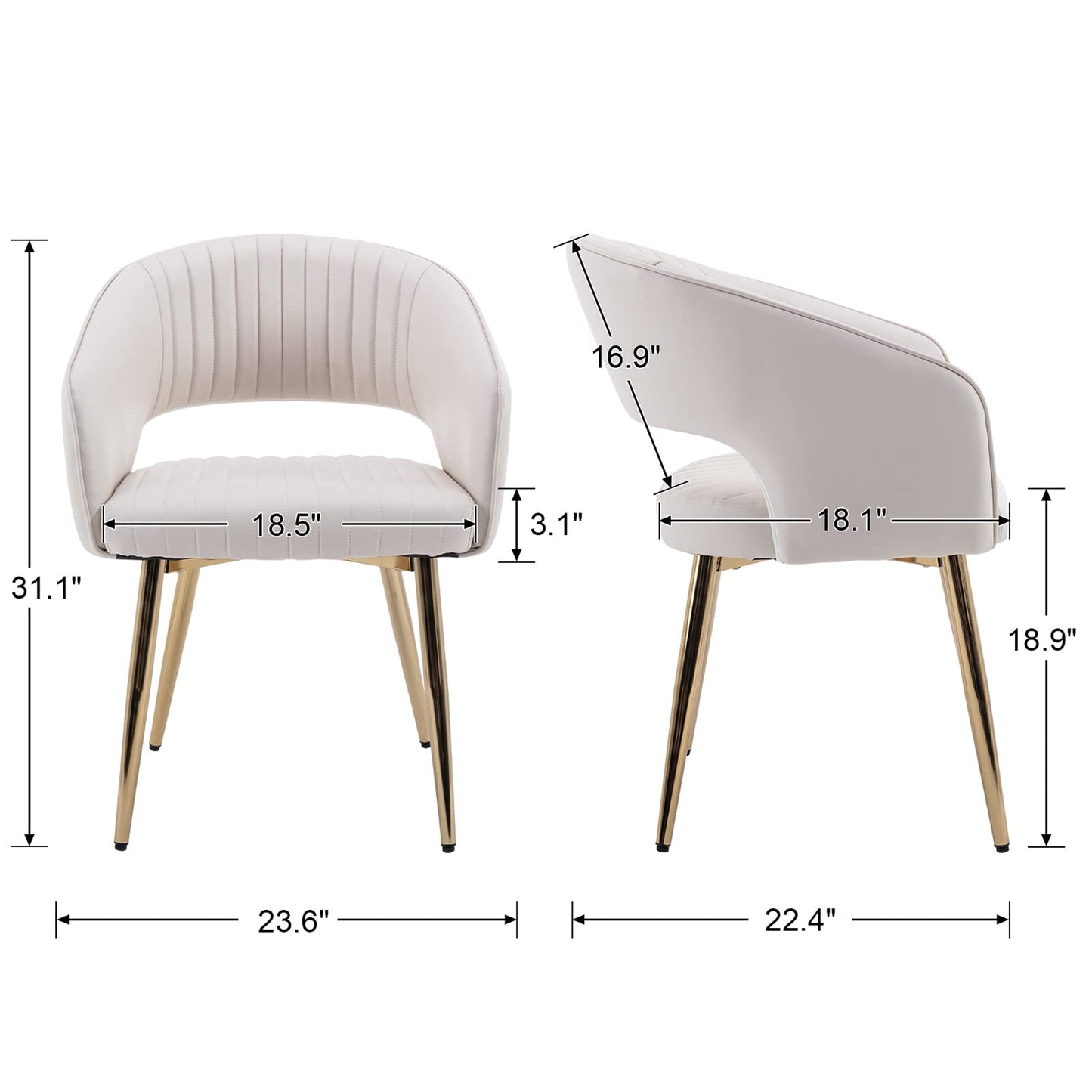 Modern Velvet Dining Chairs Set of 2, Upholstered Gold Dining Chairs with Hollow Back, Dining Room Chairs with Gold Legs, Accent Armrest Kitchen Chairs for Living Room Reception Teal Blue
