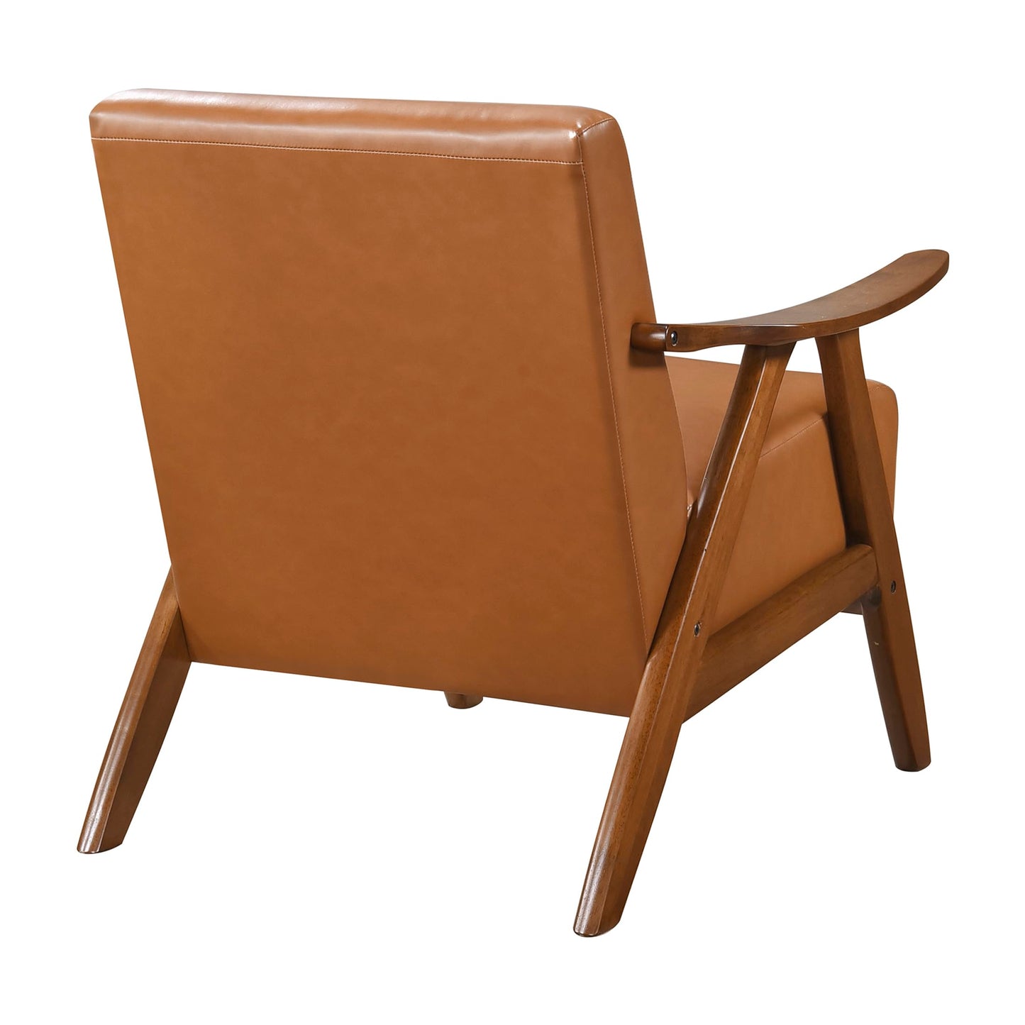 Lexicon Mid Century Modern Accent Chair with Solid Wood Frame in Walnut Finish, Upholstered Living Room Lounge Arm Chair, Thick and Comfy Innerspring Seat Cushion, Linen-Look Fabric, Gray