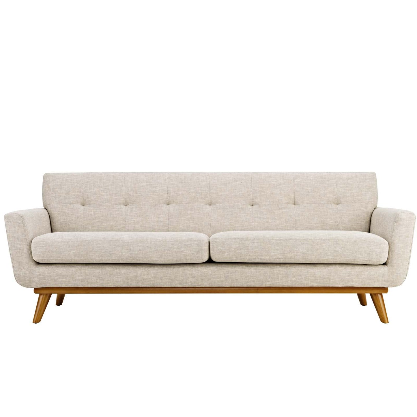 Modway Engage Mid-Century Modern Upholstered Fabric Sofa in Wheatgrass