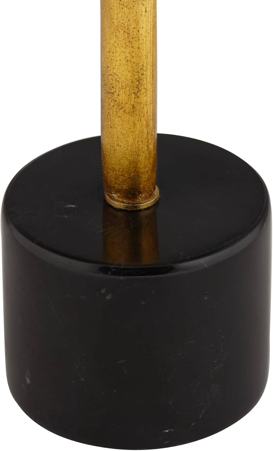 Possini Euro Design Athena Mid Century Modern Buffet Table Lamp 35 1/2" Tall Skinny Sculptural Gold Leaf Metal Abstract Black Drum Shade Decor Bedroom Living Nightstand Bedside Office Kids Room