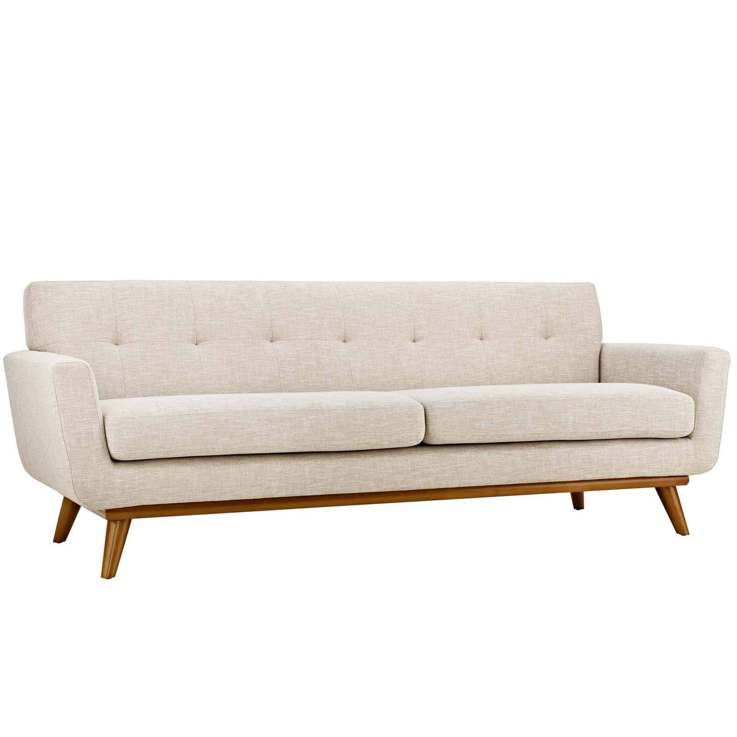 Modway Engage Mid-Century Modern Upholstered Fabric Sofa in Wheatgrass