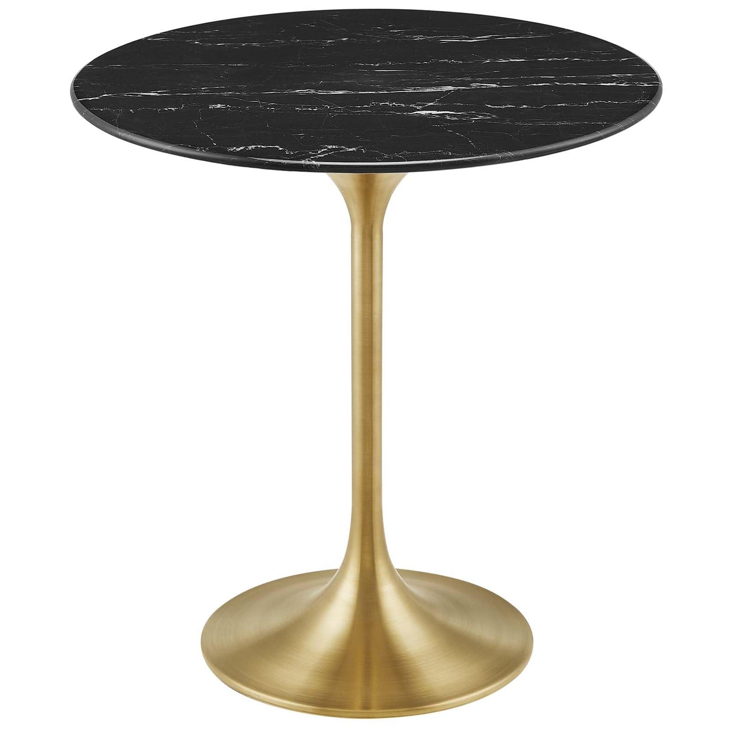 Modway Lippa Round 20" Wood Grain Mid-Century Modern Side Table, Black Cherry