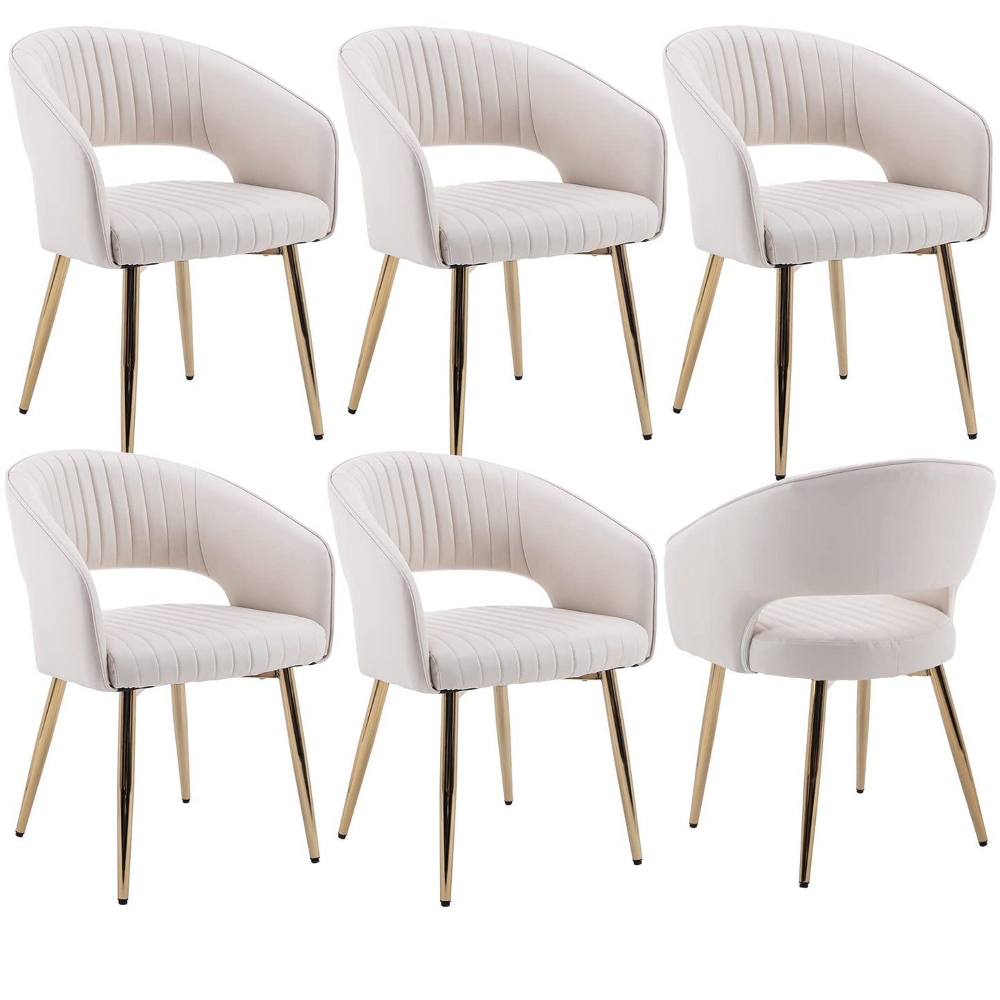 Modern Velvet Dining Chairs Set of 2, Upholstered Gold Dining Chairs with Hollow Back, Dining Room Chairs with Gold Legs, Accent Armrest Kitchen Chairs for Living Room Reception Teal Blue