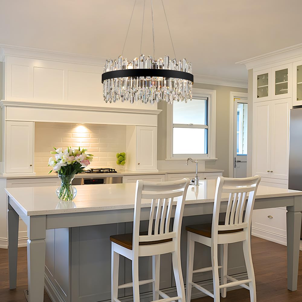 Gold Modern Oval Crystal Chandelier, 16-Lights Luxury Chandeliers Modern 2-Tiers K9 Crystal Chandelier Pendant, Light Fixture G9 Lights for Dining Living Room Entryway Kitchen Dia 23 inch