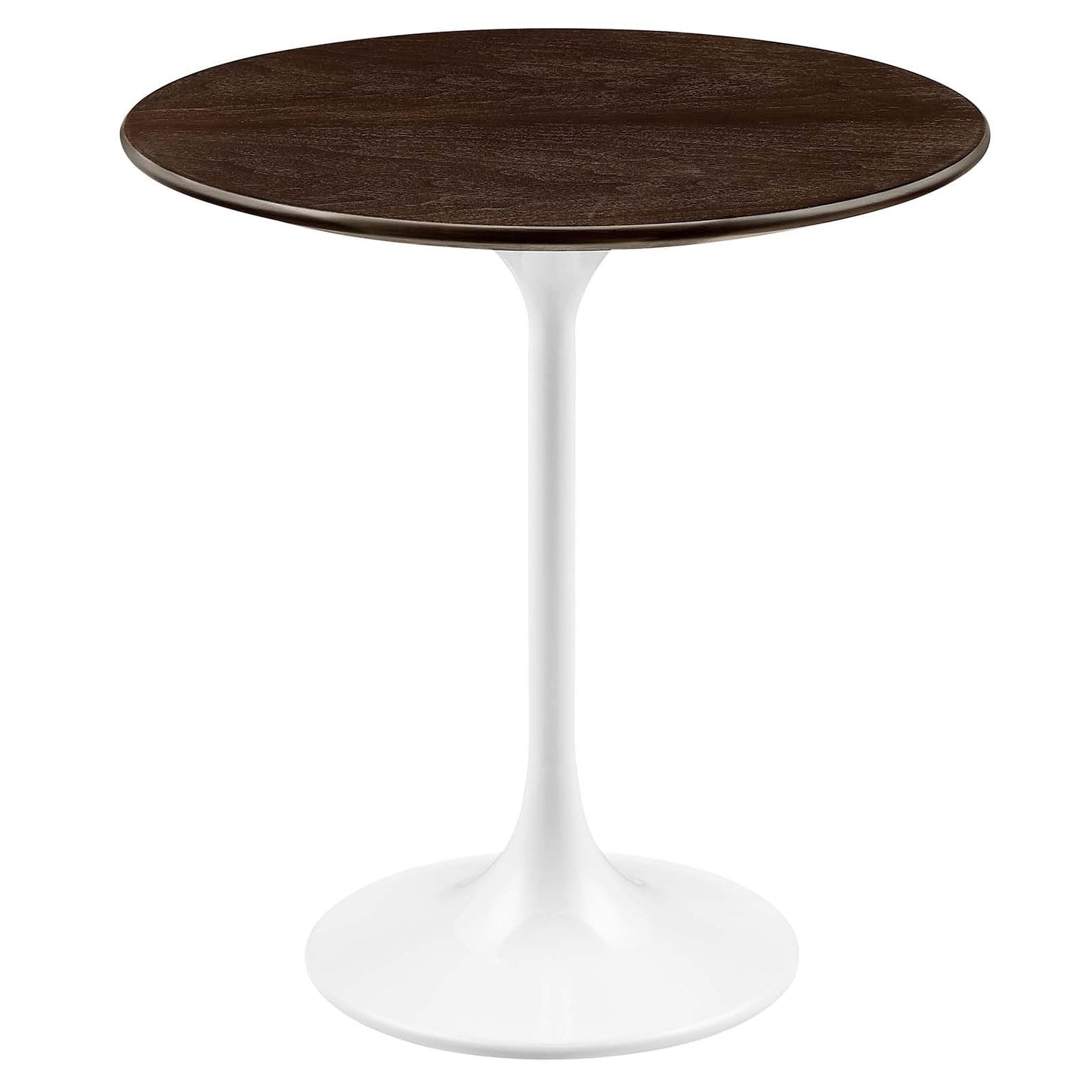 Modway Lippa Round 20" Wood Grain Mid-Century Modern Side Table, Black Cherry