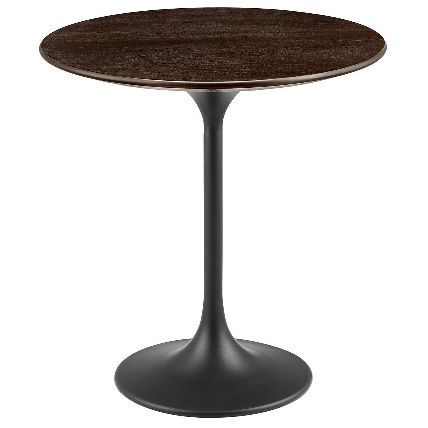 Modway Lippa Round 20" Wood Grain Mid-Century Modern Side Table, Black Cherry