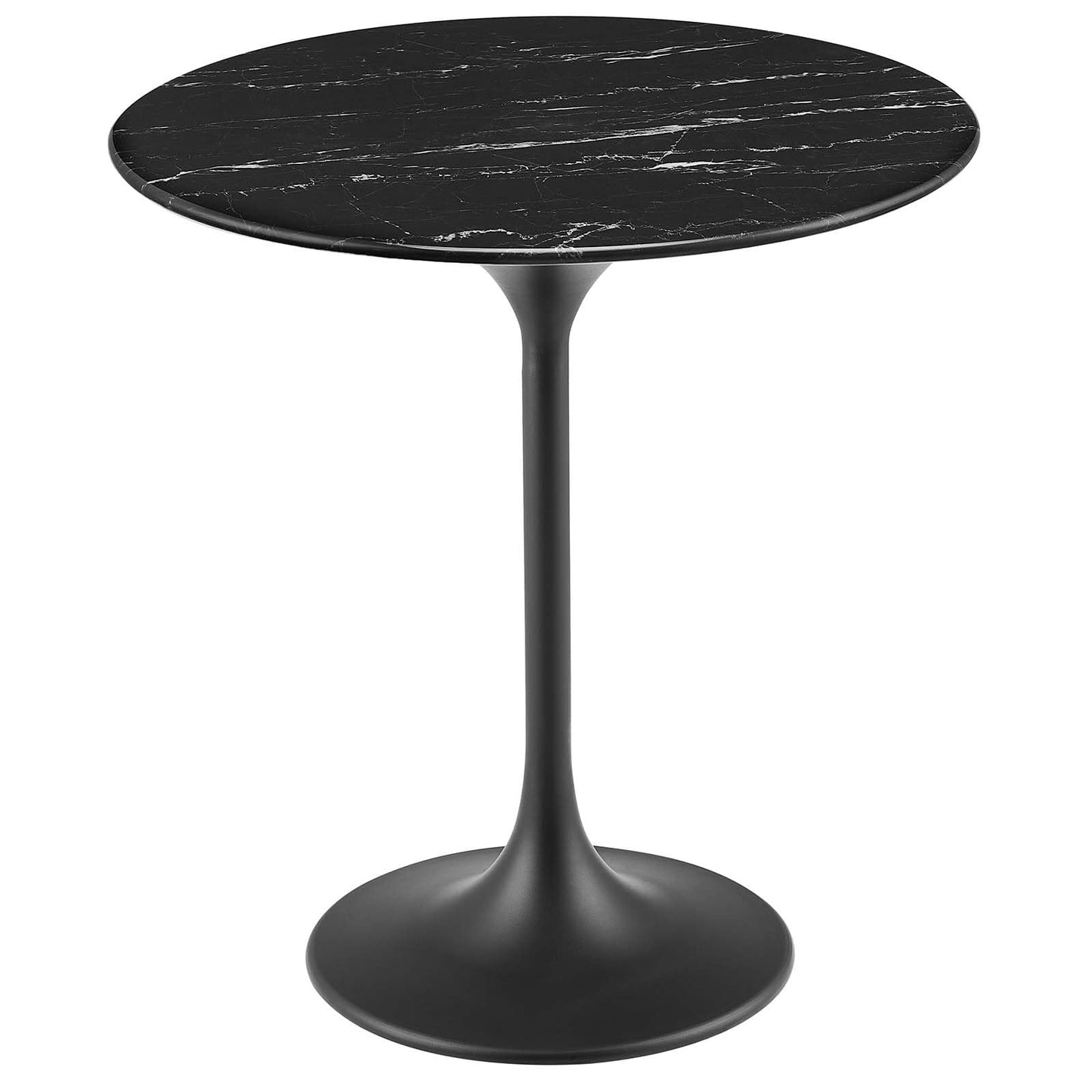 Modway Lippa Round 20" Wood Grain Mid-Century Modern Side Table, Black Cherry