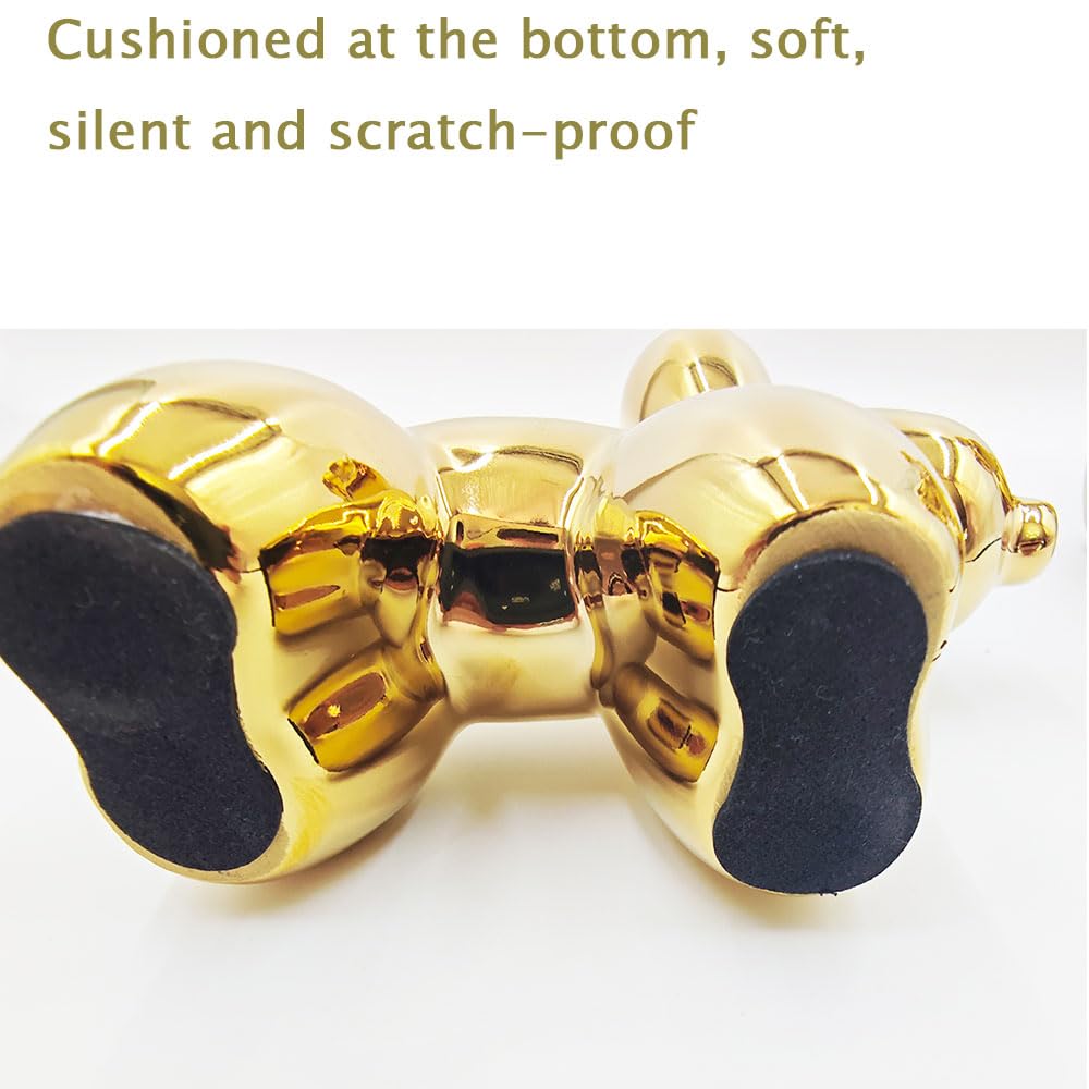 Electroplating Ceramics Balloon Dog Statue Crafts Living Room Desktop Decorations,Handmade Modern Small Ceramic Animal Statue Ornament Home Decor Accents (Dazzling, 5.1 Inch)