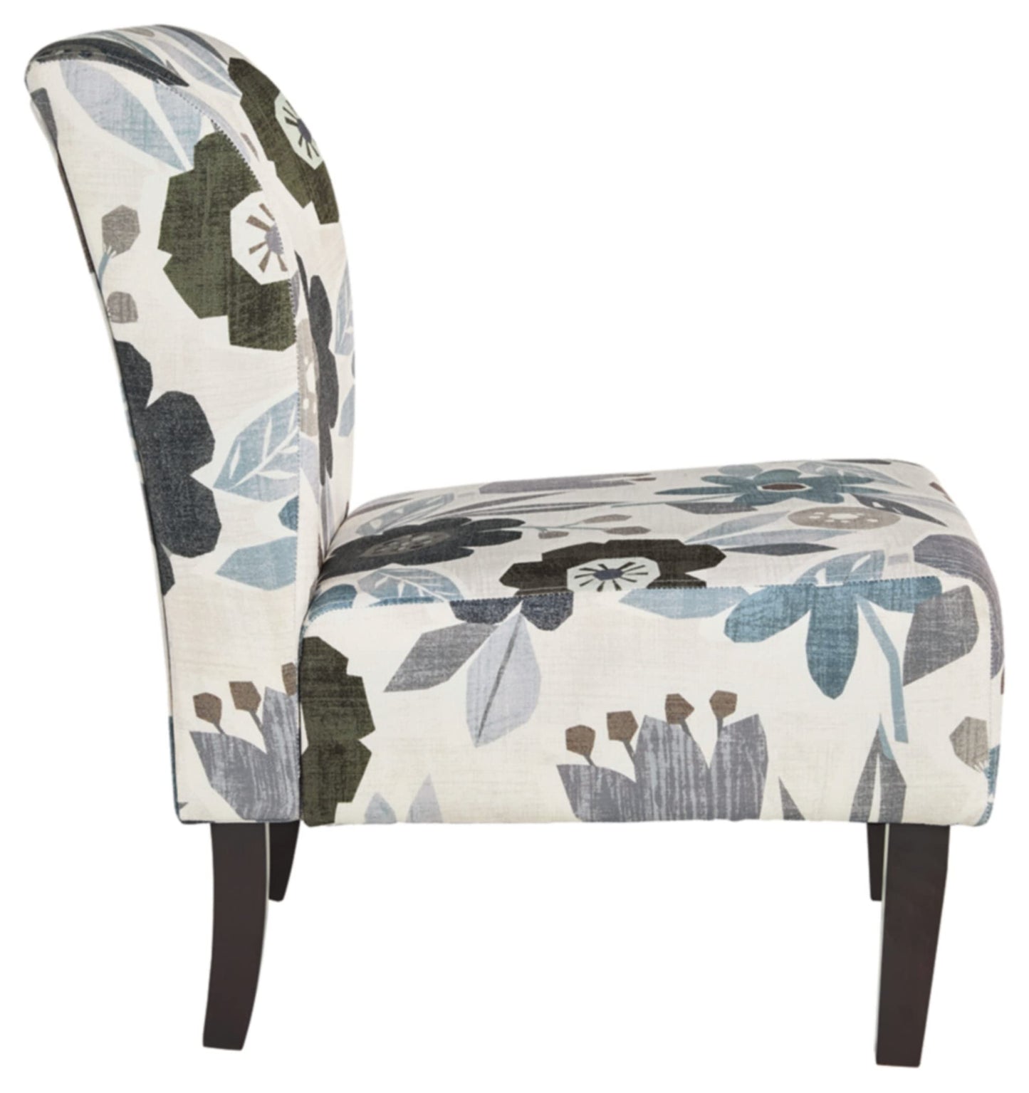 Signature Design by Ashley Triptis Floral Armless Accent Chair, White, Blue & Gray