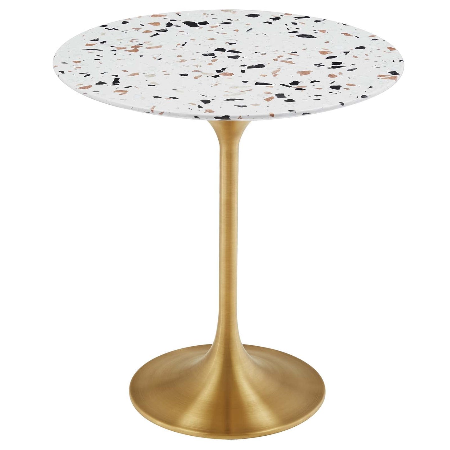 Modway Lippa Round 20" Wood Grain Mid-Century Modern Side Table, Black Cherry