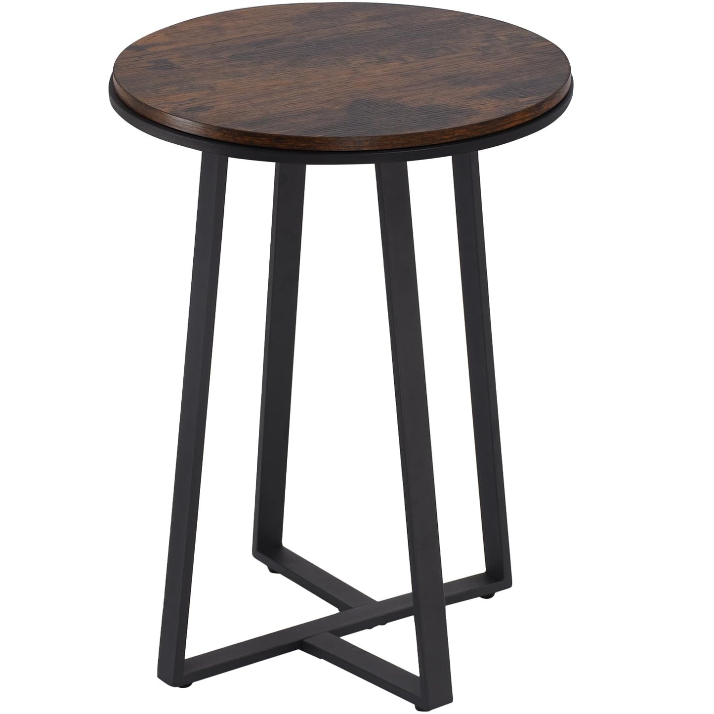 Round End Tables, Small Side Table White Marble Texture MDF Top,Metal Frame Gold Color, Tall End Table for Bed Room,Coffee Tea End Table for Living Room (White Marble+Gold)