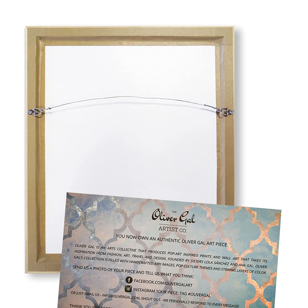 The Oliver Gal Artist Co. Abstract Modern Canvas Wall Art Corey Paige - Drippy Love Living Room Bedroom and Bathroom Home Decor 36 in x 45 in Blue and Pink, Gold Frame