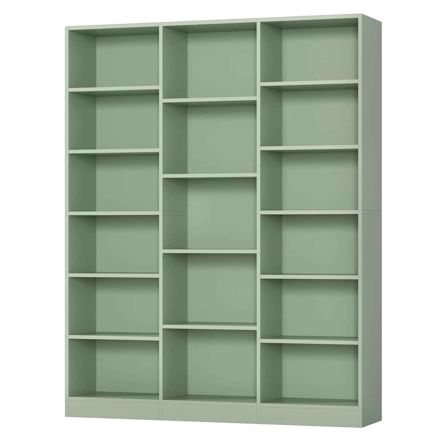 Triple Wide Bookshelf, 6 Tier Large Bookshelf, Bookcase with 17 Open Display Shelves, 74'' Tall Bookcases and Bookshelves for Living Room, Home Office, Library, White